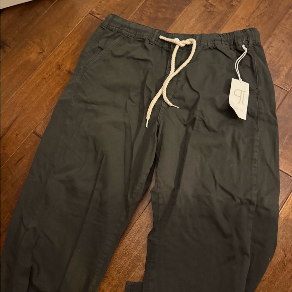 anthropologie / pilcro green drawstring trouser